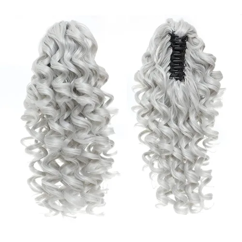 Miniatura 5 de SWACC 12-Pulgadas Extensiones de Cola de Caballo Cortas con Rizos de Tornillo y Pinza de Gancho Extensiones de Cabello Sintético con Cordón