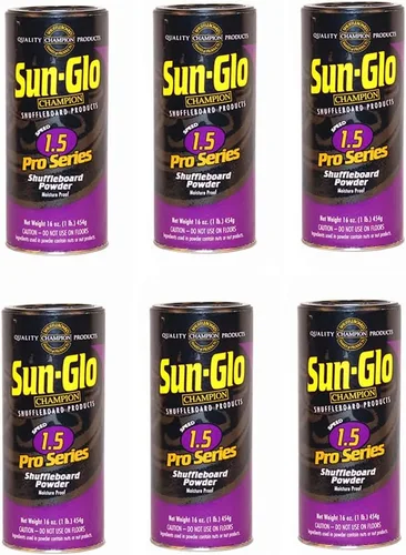 Paquete de 6 cera en polvo Sun-Glo #1.5 Speed Shuffleboard