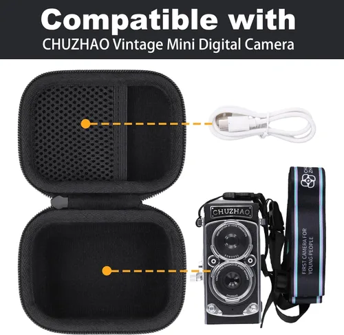 Miniatura 4 de Estuche para Cámara para Cámara Vintage Mini Digital CHUZHAO, Compatible con Cámara Compacta Retro de Estilo TLR Portátil Pequeña de Autofoco