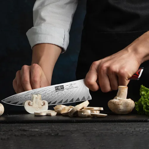 Miniatura 8 de HOSHANHO Cuchillo de chef de Damasco de 8 pulgadas, cuchillo de cocina profesional japonés de Damasco Super Steel, cuchillo de cocina ultra afilado