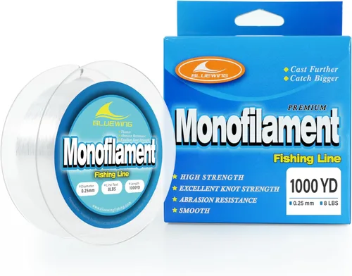 Miniatura 21 de BLUEWING Sedal de pesca monofilamento 6,8,10,12,15,20,25,30,40,50,60,80,100,130,250,300,400 libras, 50,100,500,1000,3000 yardas, hilo de pescar mono