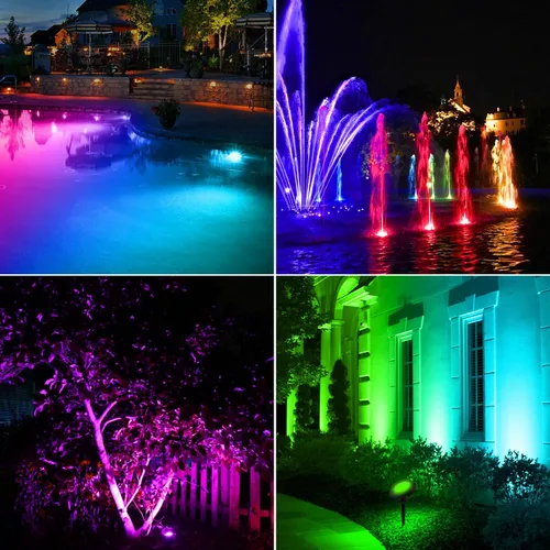 Miniatura 6 de T-SUN Luces de estanque de colores con aplicación y control remoto – Luces LED brillantes sumergibles bajo el agua, IP68 impermeable foco de paisaje