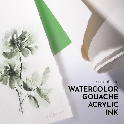 Miniatura 3 de Arches Arches - Rollo de papel de acuarela de 44.5 pulgadas x 10 yardas, papel blanco natural 100% algodón, rollo de papel de acuarela de prensa