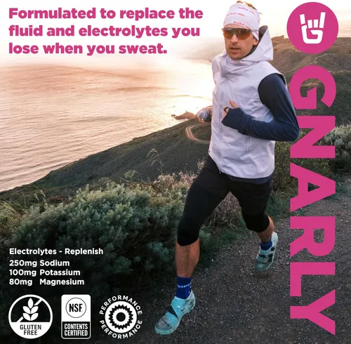 Miniatura 3 de Gnarly Nutrition Hydrate Electrolyte Powder – Mezcla de bebida hidratante para ejercicio de frambuesa – Contenido NSF Certificado – Solución