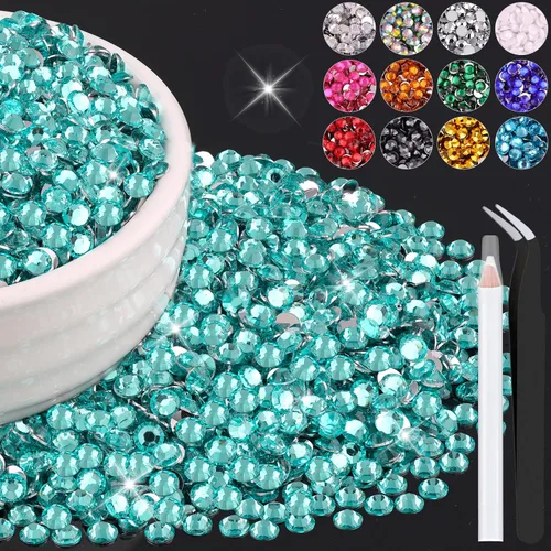 Miniatura 131 de 12000 diamantes de imitación de resina de 0.079 pulgadas a granel para manualidades (transparente), cristales deslumbrantes con parte trasera plana