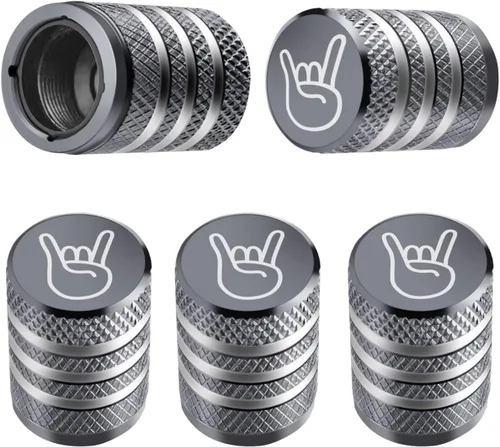 Miniatura 43 de Cubierta de tapón de válvula para neumático Paquete de 5 tapas de aire de metal, nitrógeno N2, forro de plástico, resiste la corrosión, contra