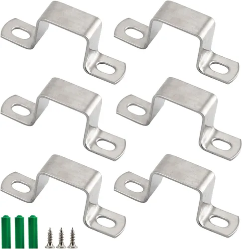 Miniatura 9 de (10 piezas) M25x50mm Soporte de tubo cuadrado de acero inoxidable 304 en forma de U Soporte de metal para colgar tuberías Abrazadera de manguera