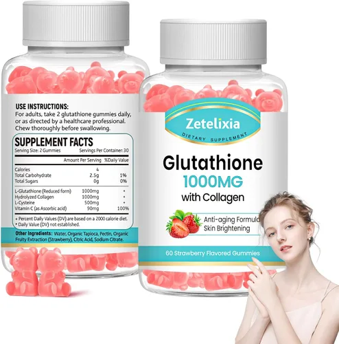 Miniatura 10 de Gomitas de colágeno de glutatión, gomitas de colágeno con vitamina C, suplemento de glutatión para mujeres, cabello, piel, uñas, músculos