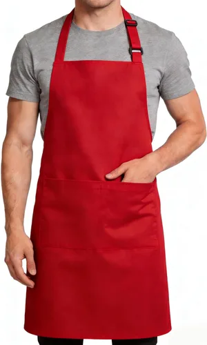 Miniatura 8 de Delantal de chef grande para hombres y mujeres, delantales de cocina con 2 bolsillos grandes, resistentes al agua y al aceite