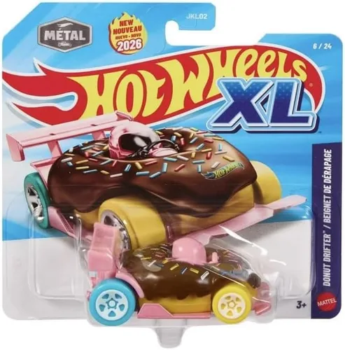 Hot Wheels XL Donut Drifter 6/24 ¡Nuevo para 2026! Vehículo de juguete fundido a presión a escala 1:43