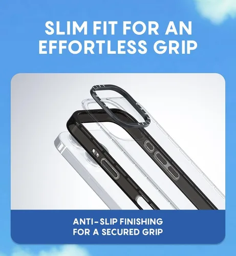 Miniatura 6 de CASETIFY Funda compacta para iPhone 13 [protección contra caídas de grado militar 2X de 4 pies/delgada/ligera] - Cinta de conejo - Negro transparente