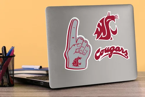 Miniatura 4 de Paquete variado de calcomanías de vinilo de 8 quilates de la Universidad Estatal de Washington State University, tamaño grande, para laptop, botella