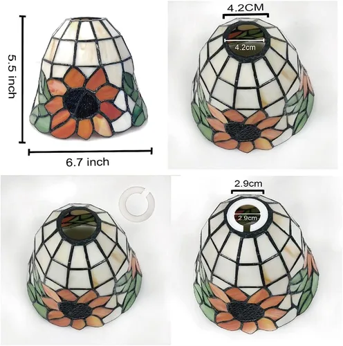 HUIMEIJU pantalla de cristal, pantalla de girasol de vidrio de colores (color naranja) (1PCS)
