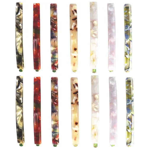 Miniatura 7 de 14 piezas de pinzas para el pelo de color puro Bobby pins de acetato, horquillas, accesorios para el cabello, pinzas para el cabello geométricas