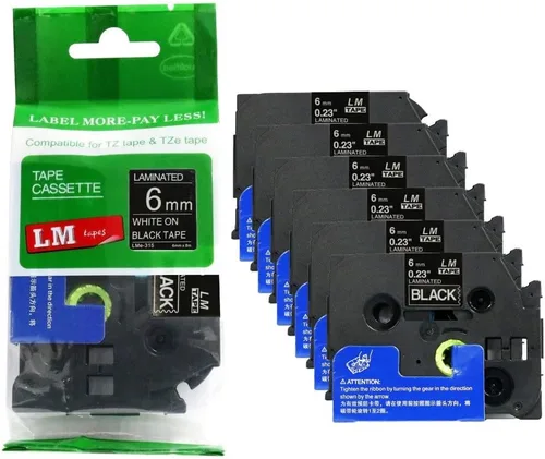 Miniatura 27 de Paquete de 1 unidad LM Tapes LMe511 Premium de 1/4 de pulgada con impresión negra en etiqueta azul compatible con Brother TZe-511 P-Touch, incluye