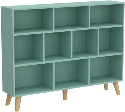 Miniatura 15 de IOTXY Estantería Baja con Estante Abierto - Gabinete de Exhibición Organizador de Pie de Madera de 3 Niveles con Base, Estantería Horizontal Corta