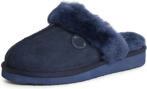 Miniatura 14 de Dearfoams Fireside Sydney Pantuflas anchas de piel de oveja para mujer, para interiores y exteriores