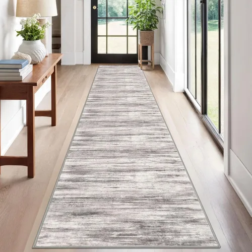 Miniatura 210 de KOZYFLY – Alfombra de pasillo moderna y lavable de diseño abstracto verde, 2 x 5 pies, antideslizante, suave y de pelo corto, ideal para cocina