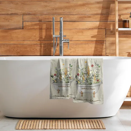 Miniatura 7 de Giwawa Juego de 2 toallas de mano geométricas modernas azules bohemias, toallas de baño suaves para cocina, toallas para baño, hotel, gimnasio, spa