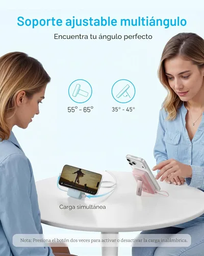 Miniatura 5 de Anker Zolo Banco de Energía Magnético, Cargador Portátil Inalámbrico de 10,000mAh con Carga Rápida Máxima de 30W, Paquete de Batería con Cable USB-C
