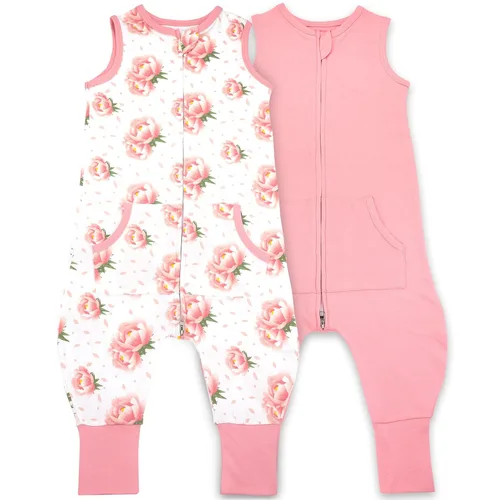 Miniatura 9 de Sacos de dormir para niños de 12 a 24 meses, 1 paquete de manta para bebé con pies, sacos de dormir transpirables sin mangas para bebés niños y niñas