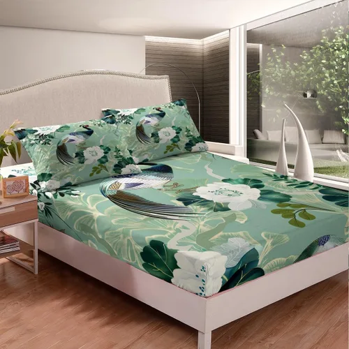 Miniatura 21 de Erosebridal Juego de cama de caballo para niñas, niños y parejas, sábana bajera ajustable de caballos blancos y negros, tamaño individual, diseño