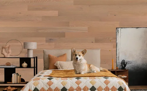 Miniatura 13 de TIMBERCHiC Tablones de Pared 100% Madera - Fabricados en Estados Unidos - Paneles de Pared Despegar y Pegar para Decoración Interior - Acabado Liso
