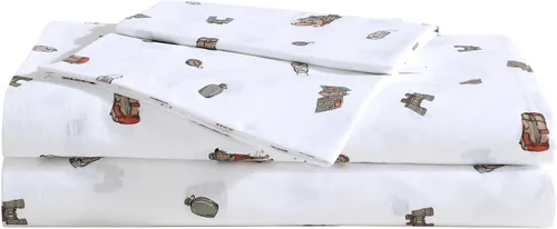 Miniatura 48 de Eddie Bauer - Sábanas tamaño Queen, juego de ropa de cama de percal de algodón, decoración del hogar crujiente y fresca (Canoe Lake Paddle, Queen)