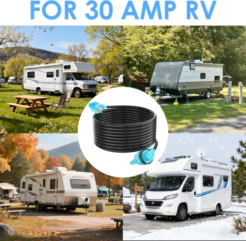 Miniatura 5 de CircleCord Cable de alimentación para caravana de 30 amperios de 36 pies con bloqueo giratorio, resistente calibre 10, 3 cables, STW de cobre puro