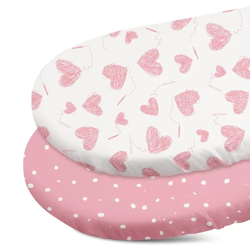 Miniatura 17 de Gllquen Baby Juego de Sábanas para Moisés de 2 Piezas, Sábana Ajustable para Moisés Transpirable Acogedora Ajuste Universal para Colchón Estándar