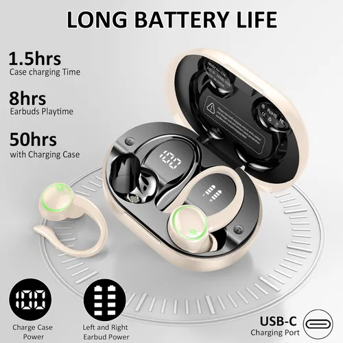 Miniatura 3 de Matast Auriculares inalámbricos, auriculares Bluetooth deportivos, auriculares de fitness bajo para gimnasio, correr, auriculares impermeables IP7