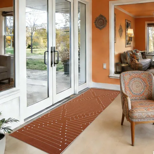 Miniatura 13 de LIVEBOX - Alfombra boho negra de 5 x 7 pies, grande y lavable para sala de estar, alfombra de algodón marroquí para dormitorio, interior y exterior