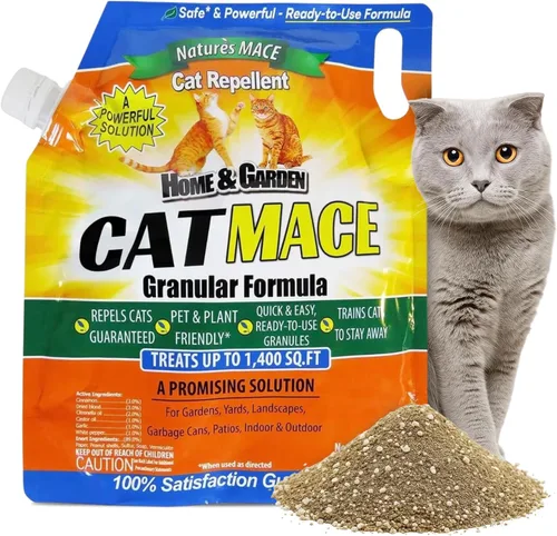 Nature's Mace, Mace para gatos, granular de 2.5 libras, repelente de gatos al aire libre para mantener a los gatos alejados, mantener a los gatos
