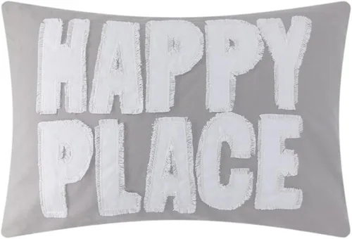 JWH Funda de almohada decorativa de color gris y blanco, funda de almohada bordada hecha a mano, colorida funda de almohada para cama, sofá,