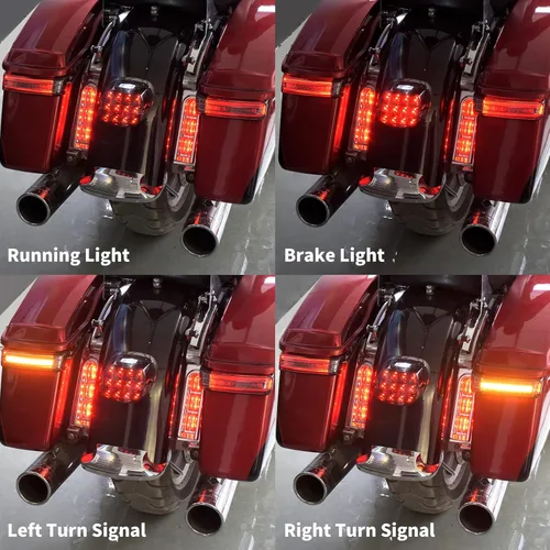 Miniatura 3 de Luces traseras de alforja para motocicleta, freno de marcha, lámpara LED de señal de giro apta para Harley Touring Street Glide Road Glide Road King