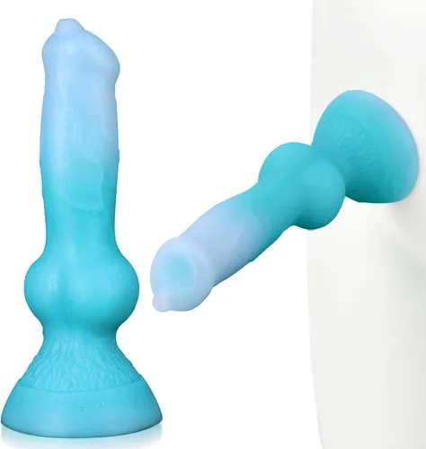 Consolador para perro, pene monstruo anudado con ventosa, consoladores de lobo de 7.4 pulgadas, juguetes anales de silicona de fantasía para