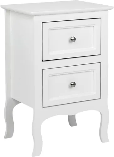 Miniatura 11 de Karl home Juego de 2 mesitas de noche marrones para dormitorio, mesita de noche pequeña vintage con cajones, mesa auxiliar de estilo granja, mesas