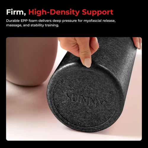 Miniatura 4 de Sunny Health & Fitness Rodillo de espuma de alta densidad de 12" a 36", para estiramiento y recuperación muscular - Negro, azul, rosa
