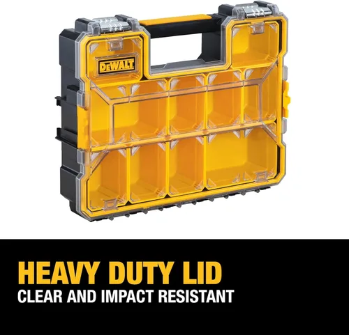 Miniatura 4 de DEWALT Organizador de piezas pequeñas, caja de almacenamiento de hardware con separadores extraíbles, 10 compartimentos (DWST14825) (Paquete de 3)