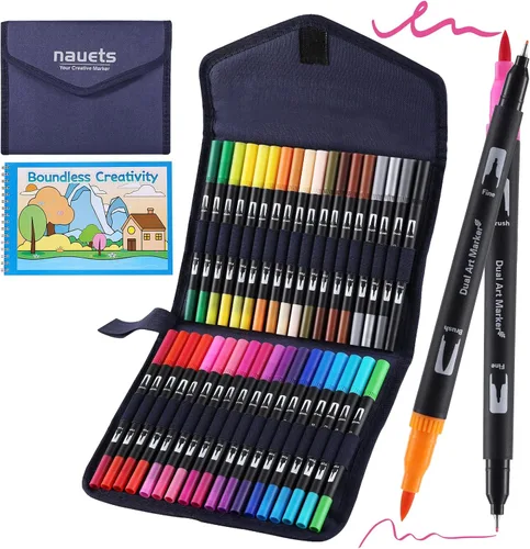 Easy Creative - Juego de libros para colorear para niños y adultos con 30 patrones, 36 marcadores de color, 10 tarjetas para colorear colgantes y 5