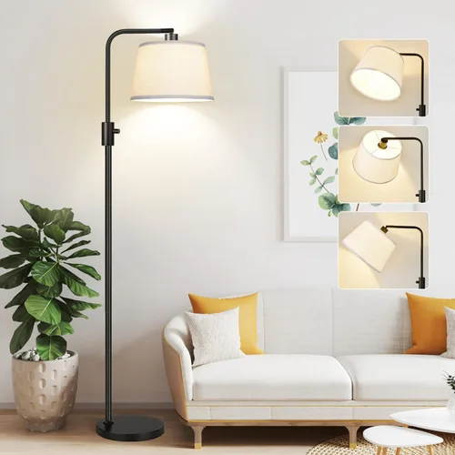 Miniatura 13 de Nintiue [Actualizada] Lámpara de pie regulable, bombilla LED Edison de 1000 lúmenes incluida, pantalla negra, lámpara de pie alta moderna de arco