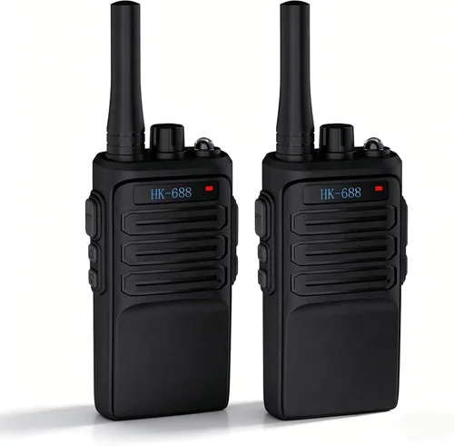 Walkie Talkies para niños, paquete de 2 unidades, 2 millas de alcance recargable para niños, 16 canales, radio de 2 vías con linterna, juguetes Negro