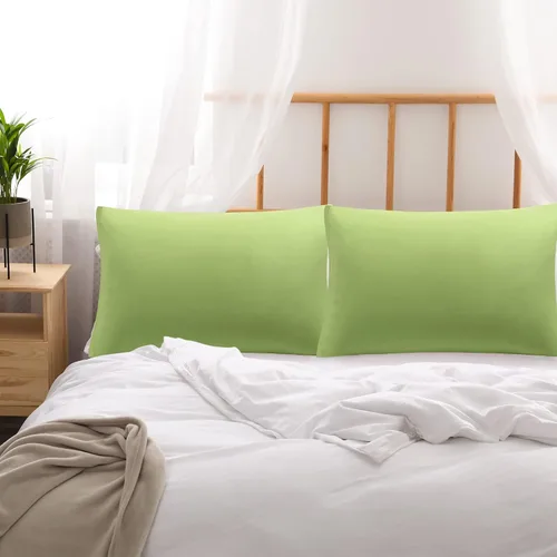 Miniatura 2 de uxcell Paquete de 2 fundas de almohada de microfibra suave serie 1800 con cremallera estándar (20 x 26 pulgadas), color salvia