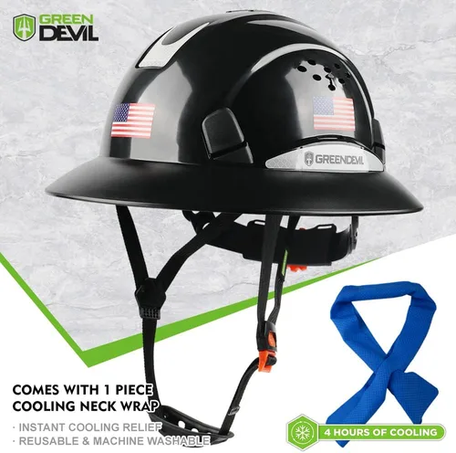 Miniatura 2 de Casco de seguridad de construcción ventilado de ala completa, casco de seguridad aprobado por la OSHA Cascos De Construcción, cascos de trabajo