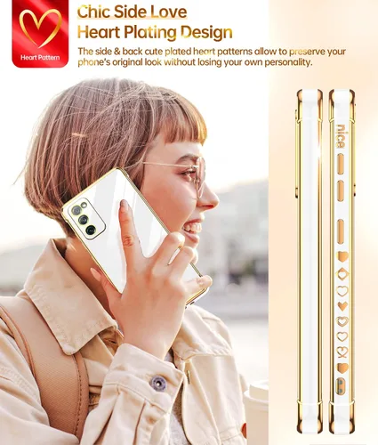 Miniatura 4 de LeYi Funda para Samsung Galaxy S20 FE con protector de pantalla [2 piezas] + protección completa de la cámara, diseño femenino de corazón chapado