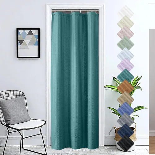 Miniatura 62 de Aiyufeng Moga - Cortina de ducha verde salvia, cortinas de ducha texturizadas en relieve 3D para baño, cortina de baño de tela de poliéster de lujo