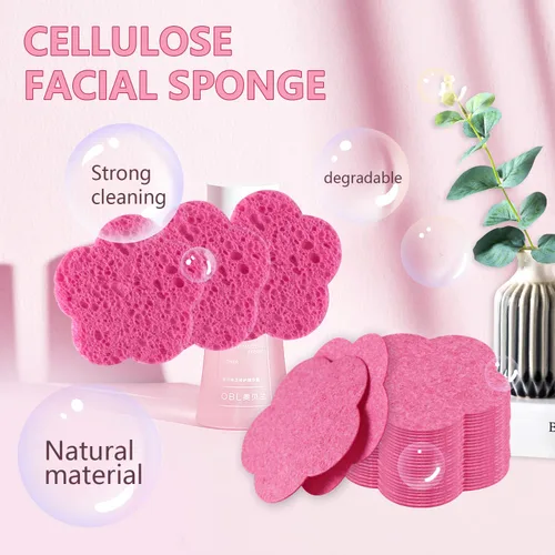 Miniatura 8 de 50 esponjas faciales comprimidas, esponjas faciales naturales, esponjas exfoliantes con forma de flor, reutilizables, el mejor regalo de maquillaje
