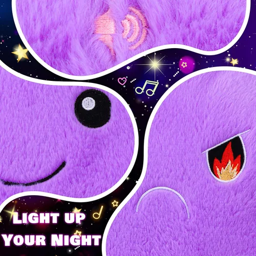 Miniatura 6 de Almohada de Felpa Musical de Estrella Verde de 13 Pulgadas con Luz Nocturna Brillante Parpadeante, Peluche LED con Volumen Ajustable, Regalo