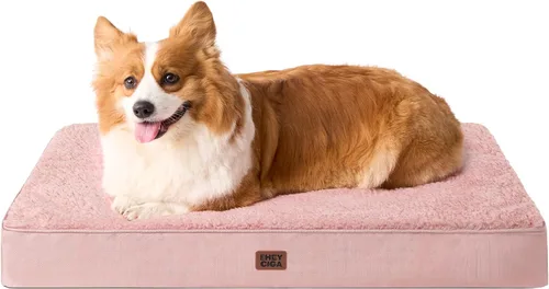 Miniatura 19 de EHEYCIGA Cama ortopédica de espuma para perros grandes, 35 pulgadas de largo x 23 pulgadas de ancho x 3.5 pulgadas de alto, gris claro