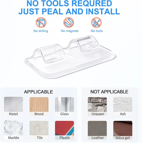 Miniatura 4 de Ganchos para clips de luces de cadena para exteriores: 25 piezas de clips de cable resistentes con tiras adhesivas impermeables para colgar luces